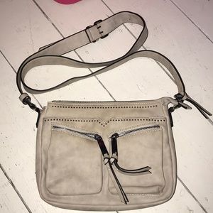 Light grey faux leather purse